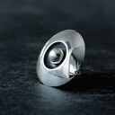 Duży polerowany pierścionek srebrny, pierścień ze srebrną kulką