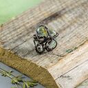 Miedziany pierścionek z kwarcem i rutylem - wire wrapping
