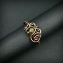 Turmalin regulowany pierścionek z miedzi