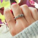 Pierścionek Labradoryt regulowany stal chirurgiczna wirewrapping
