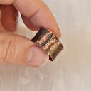 Pierścionek z kutej oksydowanej miedzi (19 mm) - unikat handmade
