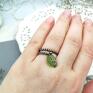 pracownia miedzi Green leaf - pierścionek spiralny z - minimalizm dla niej