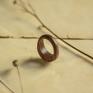 drevniana Orzechowy pierścionek z cytrynem - cytryn drewniany