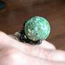 Galeria Limart Wiosenny pierścień Zielona muszla oryginalny prezent handmade dla kochającej duży pierścionek