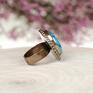 srebrny pierścionek z agatem a600 niebieski pierścień