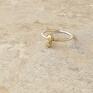 dwukolorowa biżuteria szare pierścionek golden drop srebrno złoty