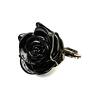 Czarna róża w pierścionku handmade uroczy prezent wykonany ręcznie pierścień