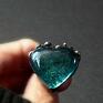 ekskluzywny oryginalny turkusowy kwarc w kształcie serca pierścionek unikatowy unikalny