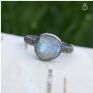 niebieskie kamień i 1425a - pierścionek r. srebro księżycowy