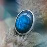 Branicka Art regulowany rozmiar srebrny labradoryt pierścionek "amarie" duży pierścień