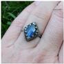 i srebro 1504a - pierścionek r. 13 - niebieski w srebrze labradoryt biżuteria