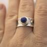 lapis lazuli niebieskie pierścionek srebrny z prezent dla niej