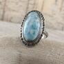 białe w srebrze larimar i srebro r. 13,5 1770a srebrny pierścionek