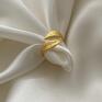 Złoty pierścionek z liśćmi laurowymi - laurowe srebro925