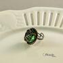 zielone demeter - pierścionek kryształki