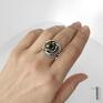 Typhoon - srebrny pierścionek z labradorytem - wire wrapping misterny baśniowy