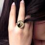 motyl w sepii - pierścionek regulowany elegancki