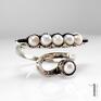 Pearly husk srebrny pierścionek z perłami - regulowany naturalne perły