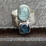 srebrny pierścionek kyanit i spokój błękitu - młotkowana obrączka niebanalny prezent