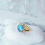 niezwykły pierścionek niebieskie złoty poierścionek z kryształem w kryształ swarovski