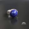 trendy lapis lazuli efektowny pierścionek od podstaw wykonany ręcznie ze srebra aniagrys