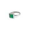 modne pierścionek srebrny onyks zielony