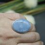 opal niebieskie - "sahara" srebro pierścionek