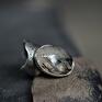 rozmiar regulowany srebrny pierścień z kwarcem turmalinowym fakturowana obrączka biżuteria z minerałami