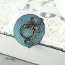 pierścionek turkusowe caerulus - z emalią szkło