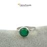 pierścionek z zielonym onyksem srebrny