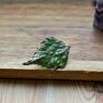 brzoza zieleń z prawdziwego liścia - duży regulowany pierścionek