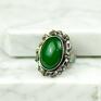 zielone pierścień z zielonym agatem a785 z kamieniem pierścionek srebrny