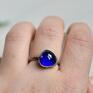 niebieskie pierścionek regulowany kobalt - piękny w regulowanym na co dzień