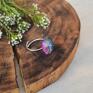 turkusowe pierścionek kwiat stokrotka w kolorze - ze szklanym prezent dla córki