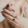 lapis lazuli pierścionek złocony