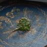 Pierścionek brzoza zieleń - z prawdziwego liścia - duży miedziany