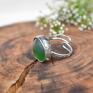 zielony pierścionek zieleń - ze szkłem prosty