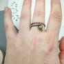 nietuzinkowe biżuteria miedziana green hematite mini - pierścionek