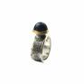 srebrny z Lapis lazuli złocony pierścionek