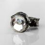 Round z kryształem - biżuteria pierścionek srebrny kryszał swarovskiego