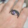Lawendowo - pierścionek spiralny z miedzi - fioletowy