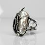 szare unihorn VI - pierścień z perłą pierścionek srebrny baśniowy