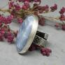 niebieskie opal afrykański, pierścionek"in the pierścień regulowany srebro