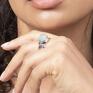 Anna Kaminska atrakcyjne kwarc arbuzowy pierścionek srebrny z agatem i kwarcem agat aqua