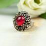 z czerwone pierścień z czerwonym agatem carmen a847 pierścionek florystyczny unikatowy