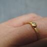 24k, brylant - pierścionek z brylantem złota obraczka