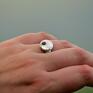 elegancki srebrny pierścionek z granatem pirop czerwony kamień rozmiar 15