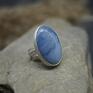 Niebieski opal pierścionek "Manir" - z opalem srebrny