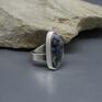 czarne pietersite minerał pierścionek "amandil" płaska obrączka srebro