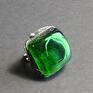 Zielony kwarc pierścionek unikatowy oryginalny handmade prezent